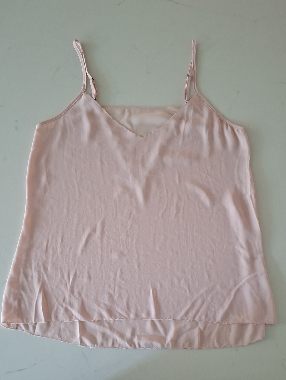 Monk & Lou Feminine Powder Pink Sheer Camisole/Tank with Mesh Panel (Size S)